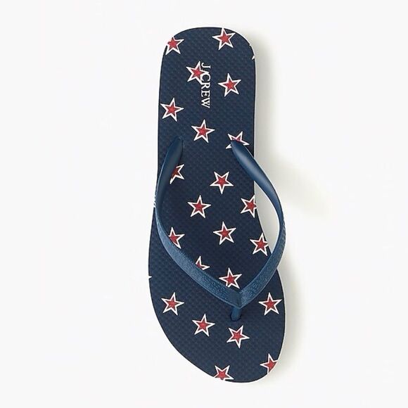 J Crew Skinny Classic Flip Flops Star Print - Picture 1 of 6